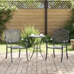 Chaises de jardin vidaXL 2 Pièces en alu moulé noir