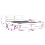 vidaXL Cadre de lit avec tête de lit sans matelas noir 160x200 cm