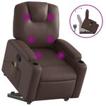 vidaXL Fauteuil inclinable de massage Marron Similicuir