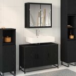 vidaXL Ensemble de mobilier de salle de bain 2 Pièces Chêne noir