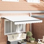 vidaXL Auvent Rétractable Blanc 350 x 200 cm tissu