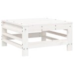 vidaXL Repose-pied de jardin avec coussin blanc bois de pin massif