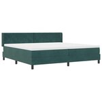vidaXL Lit à ressorts avec matelas Vert foncé 200 x 200 cm Polyester