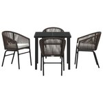 vidaXL Ensemble de salle à manger pour jardin 5 Pièces Marron
