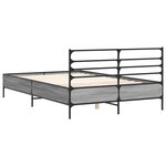 vidaXL Cadre de lit sonoma gris 140x190 cm bois d'ingénierie et métal
