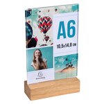 Porte-visuel Avec Socle En Bois Vertical A6 - Cristal - Exacompta