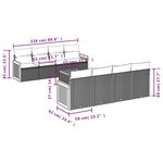 vidaXL Salon de jardin avec coussins 9 Pièces beige résine tressée