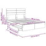 vidaXL Lit de Rangement Gris béton 140 x 190 cm Bois d'ingénierie