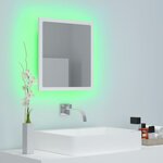 vidaXL Miroir à LED de salle de bain Blanc 40x8 5x37 cm Acrylique