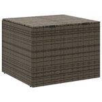 vidaXL Boîte de rangement de jardin gris 291L résine tressée