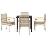 vidaXL Ensemble de salle à manger pour jardin 5 Pièces Beige polyrotin