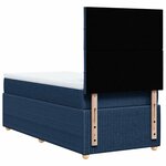 vidaXL Sommier à lattes de lit avec matelas Bleu 90x190 cm Tissu