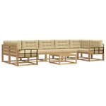 vidaXL Ensemble de canapés d'extérieur 6 pc Blanc et Beige