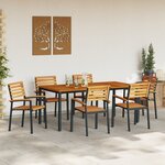 vidaXL Ensemble de salle à manger de jardin 7 pièces en acacia massif et métal