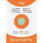 Étui De 100 Fiches - Bristol Quadrillé 5x5 Non Perforé 148x210mm - Couleurs Assorties - X 10 - Exacompta