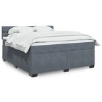 vidaXL Sommier à lattes de lit et matelas Gris foncé 180x200cm Velours