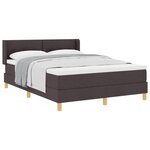 vidaXL Lit à ressorts avec matelas Marron foncé 190 x 140 cm tissu