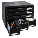 Exacompta Set de tiroirs bureau Store-Box Maxi 6 tiroirs Noir brillant