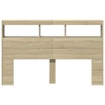 vidaXL Armoire tête de lit avec LED chêne sonoma 160x17x102 cm