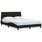 vidaXL Cadre de lit sans matelas Hanko noir 120x200 cm tissu