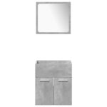 vidaXL Ensemble de meubles de salle de bain 5 Pièces gris béton