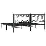 vidaXL Cadre de lit métal sans matelas avec tête de lit noir 193x203cm