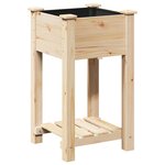 vidaXL Cache-pot de jardin avec étagère Beige 45 x 45 x 76 5 cm
