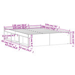 vidaXL Cadre de lit sonoma gris 135x190 cm double