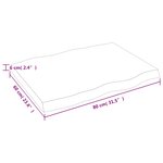 vidaXL Dessus de table bois massif non traité bordure assortie