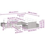 Ensemble de Canapés de Jardin de 13 Pièces avec Coussins Beige