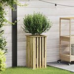 vidaXL Jardinière Marron 33 x 33 x 65 cm Pin imprégné