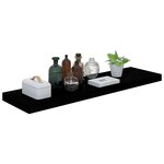 vidaXL Étagère murale flottante 4 Pièces Noir brillant 90x23 5x3 8 cm MDF