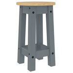 vidaXL Tabourets de bar lot de 2 gris bois massif de pin