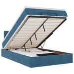 vidaXL Lit ottoman avec matelas bleu foncé 120x190 cm velours