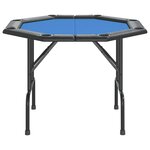 vidaXL Table de poker pliable 8 joueurs Bleu 108x108x75 cm