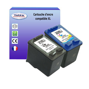 1+1 Cartouches compatibles avec HP DeskJet D2430, D2445, D2460, D1550, D1558, D1420, D1430 remplace HP n°21/22XL