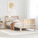 vidaXL Cadre de lit avec tête de lit sans matelas 100x200 cm