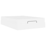 vidaXL Cadre de lit avec matelas Blanc pur 140 x 190 cm Faux cuir