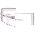 vidaXL Cadre de lit sans matelas marron miel pin massif 100x200 cm