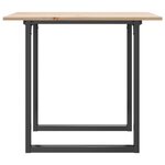 vidaXL Table à manger cadre en O 80x80x75 cm bois de pin massif fonte