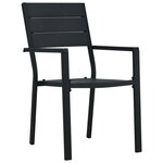 vidaXL Ensemble de Salle à Manger de Jardin Noir HDPE