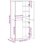 vidaXL Buffet Bois Ancien 80 x 35 x 180 cm Bois d'ingénierie