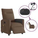 vidaXL Fauteuil inclinable de massage électrique marron tissu