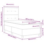 vidaXL Lit à ressorts avec matelas avec LED Taupe 80 x 200 cm tissu