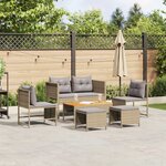 vidaXL Canapé d'extérieur Beige et gris clair Rotin  tissu Standard