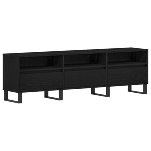 Meuble TV vidaXL Noir Chêne 150x30x44 5 cm Bois d'ingénierie