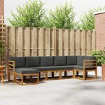 vidaXL Ensemble de canapés d'extérieur 7 Pièces Naturel et Anthracite