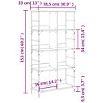 vidaXL Bibliothèque chêne fumé 78 5x33x153 cm bois d'ingénierie