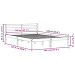 Cadre de Lit vidaXL avec Tête de Lit Blanc 140x220 cm en Bois Massif de Pin