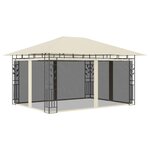 vidaXL Belvédère avec moustiquaire 4x3x2 73 m Crème 180 g/m²
